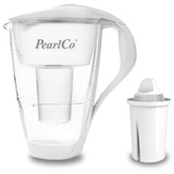 PearlCo Glas-Wasserfilter weiß + 1 Universal Filterkartusche