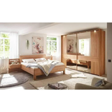 Dieter Knoll Bettanlage, Eiche, Holz, Eiche, teilmassiv, 180x200 cm, Goldenes M, Made in Germany, DIN EN ISO 9001, Lattenrosthöhe individuell einstellbar,Typenauswahl, Schlafzimmer, Betten