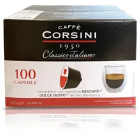 Caffè Corsini - Kompatible Dolce Gusto Kapseln, Klassisch Italienisch, Kräftiger Geschmack, 100 Kapseln