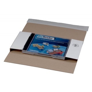 CD/DVD-Versandverpackung in DIN lang für 1 Jewel-Case 225 x 125 x 12 mm Weiß