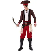 Atosa-61623 Atosa-61623 Jungen Piraten-Kostüm für Herren, 61623, Rot, Jugendliche