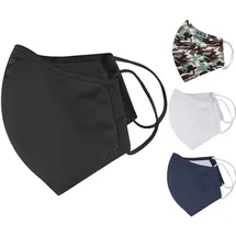 Iron Mountain Mund-Nase-Maske, Nano-Stofffetzen, 3-lagig, Polyester, Baumwolle, Waschbar 5 Stück