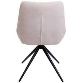 Mendler 2er-Set Esszimmerstuhl HWC-M65, Küchenstuhl Lehnstuhl Stuhl, drehbar Auto-Position Metall Stoff/Textil ~ creme-beige