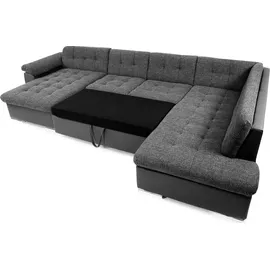 Mirjan24 Ecksofa Niko Bis Cord, Polsterecke mit Bettkasten und Schlaffunktion, Sofa, Polstergarnitur (Farbe: Poso 110, Seite: Links) - Grau
