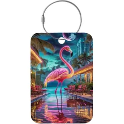 Tag-It Gepäckanhänger 9 cm - Flamingo - Bunt