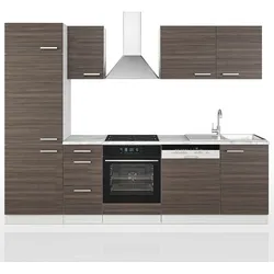 Vicco Küche 270 cm Küchenzeile Küchenblock Einbauküche  Edelgrau