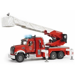 Bruder® Spielzeug-Feuerwehr Mack Granite, Feuerwehrleiterwagen, mit Wasserpumpe, Licht und Sound, Feuerwehrauto rot