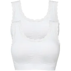 bonprix Feel Comfort Seamless Bustier (2er Pack), weiß, M