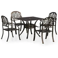 vidaXL 5-tlg Bistro-Set Aluminiumguss Bronzen