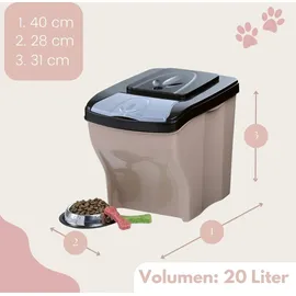 GarPet 3x Hundefutter Aufbewahrung Futtertonne Katze Futtertonne Hund Tierfutterbehälter Trockenfutter Aufbewahrung Futterbox Hund Hundefutter Box 3 x 20