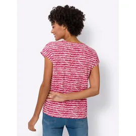 Sieh an! Kurzarm-Shirt in rot-ecru-geringelt | Gr.: 52