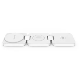 CubeNest 3in1 Faltbares Magnetisches Kabelloses Ladegerät E310, Compatible for MagSafe | Kompatibel Für iPhone 12/13/14/15/16, Apple Watch - Weiß