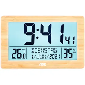 ADE Digitale XL-Funkuhr naturfarben
