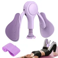 Oberschenkeltrainer Beinpresse für Zuhause 6.8-31.8kg Beckenboden Trainingsgerät Beintrainer für Damen/Herren, Kegel Beckenbodentrainer für Postpartum Erholung mit Widerstandsband (Violett)