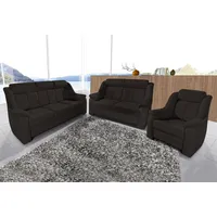 sit&more Polstergarnitur Basel, Set, bestehend aus 3-Sitzer + 2-Sitzer + Sessel schwarz