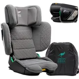 Urban Kanga Wallaroo 2.0 Reisekindersitz Auto Sitzerhöhung Auto Kinder ISOFIX Faltbarer Kindersitz 100-150cm 15-36 Kg i-Size (Grau gesteppt)