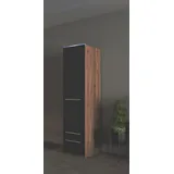 Priess Drehtürenschrank PRIESS "Schrank Garderobe Wäscheschrank Barcelona in 5 Breiten" Schränke Gr. B/H/T: 48cm x 193cm x 54cm, Türanschlag links, mit Beleuchtung,, schwarz (astkernbuche, schwarz) in vielen Farben und Ausführungen