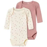 NAME IT Baby - Mädchen Nbfbody 2p Ls Buttercream Hearts Noos, Buttercream, 62 - 62