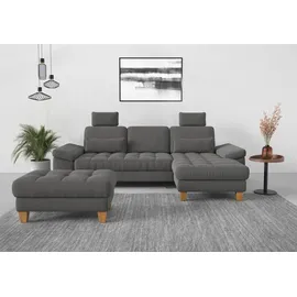 sit&more Ecksofa SIT & MORE "Westham L-Form", grau, B:275cm H:88cm T:172cm, 90% Polyester 10% Polyamid, Sofas, Ecksofa, mit Recamiere, mit oder ohne Bettfunktion, Bettkasten, Füße Eiche