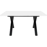 Mäusbacher Esstisch 160/210 x 75 cm Glas Weiß/Schwarz
