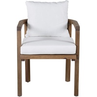 Venture Home Erica Dinning Chair-Acacia Wire Brushed/Off White Cushion