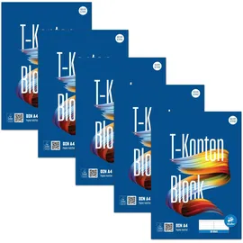 Staufen T-Konten Block 5 Blöcke je 25 Blatt DIN A4 80 g/m2 mehrfarbig