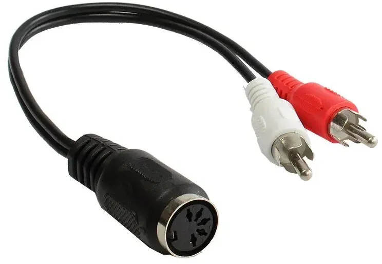 Alcasa AD-5B2CS Audio-Kabel 0,2 m 2 x RCA DIN (5-pin) Schwarz, Rot, Weiß