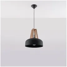 Sollux Lighting Casco 3-flg. E27 40 cm schwarz/natur Holz
