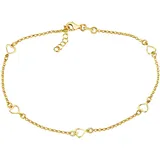 VIVANCE Fußkette "925/- Sterling Silber vergoldet Herzen", gelb, Fußketten, Damen, 24+2cm, Silber 925 (Sterlingsilber), glänzend
