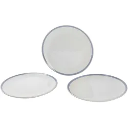 San Ignacio - 3er-Set flache Teller Ø26cm mit blauen Linien