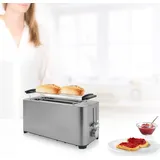 Princess 142402 Doppel-Langschlitztoaster mit Brötchenaufsatz Edelstahl