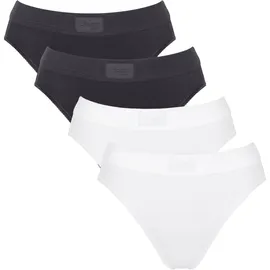 SLOGGI Slip Double Comfort Tai 4P 4er Pack Weiß/Schwarz 2XL