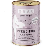 Grau Hund 400 Gramm Hundenassfutter 6 x 400 Gramm Pferd pur