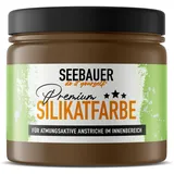 SEEBAUER diy Silikatfarbe Dunkelbraun 300ml für Innen (No. 642 Pure Earth) Atmungsaktive Mineralfarbe für Allergiker - Abwaschbare Wandfarbe - Brauntöne hohe Deckkraft