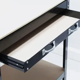 Wiltec Werkbank Stahl/MDF 800 x 500 x 1400 mm braun mit Lochwand