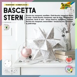 folia Bascetta-Stern TRANSPARENT, 115g/m2, 20x20cm, 32 Blatt, Schneeflocken,