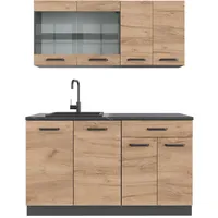 Vicco R-Line, 140 cm ohne Arbeitsplatte, Goldkraft Eiche/Anthrazit