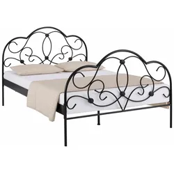 Metallbett HOME AFFAIRE "TOPSELLER", schwarz, L:205cm, Betten, mit aufwendiger Verzierung, romantischer Stil