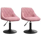 vidaXL Esszimmerstuhl Esszimmerstühle 2 Stk. Drehbar Rosa Samt (2 St) rosa