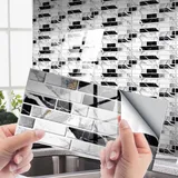 yufana 12 Stück Kleine Fliesenaufkleber, Wasserdicht Selbstklebende Treppenaufkleber, Fliesenaufkleber Keramikfliesen,Badezimmer Selbstklebende Fliesendekor, Geeignet für Küche, Bad, Schränke(20*10cm)