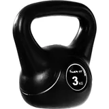 MOVIT Kettlebell BASIC BLACK, Kugelhantel mit Bodenschonender Kunststoffhülle, 1 bis 20 kg, Schadstoffgeprüft, 3 kg