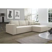 Fun Möbel ecksofa schlafsofa sofa conorcreme ottomane r... - beige - kunstleder