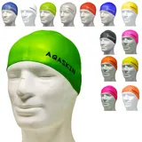 AQASKIN - 1 Stück - Professionelle bi-elastische Silikon-Badekappen - Schwimmbad, Wassergymnastik, Wassersport - Erwachsene und Kinder. (Fluoreszierendes Grün)