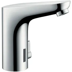 hansgrohe Focus Elektronik-Waschtischmischer 130mm 5l/min mit Mischung und Temperaturregulierung Batteriebetrieb, Chrom 31171000