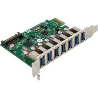 InLine Schnittstellenkarte, 7x USB-A 3.2 Gen.1, PCIe, mit SATA