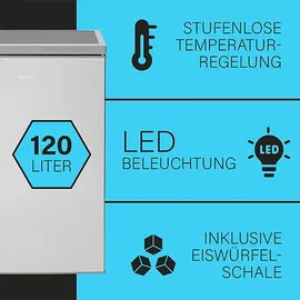 Bomann KS 2194.1 Kühlschrank (120 l, 845 mm hoch, Edelstahl)