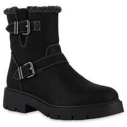 Damen Biker Boots in Schwarz