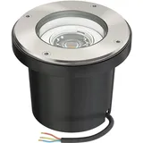 ledscom.de Boden-Einbauleuchte BOFU für außen schwenkbar Edelstahl rund IP67 150mm Ø inkl. 5,473W LED Lampe 468lm 30° warmweiß