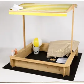 needs&wants® Sandkasten Sunplaya4 113 x 113 x 113 cm mit Abdeckung