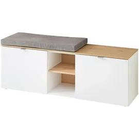 Garderobenbank 128 x 50 x 38 cm weiß / weiß